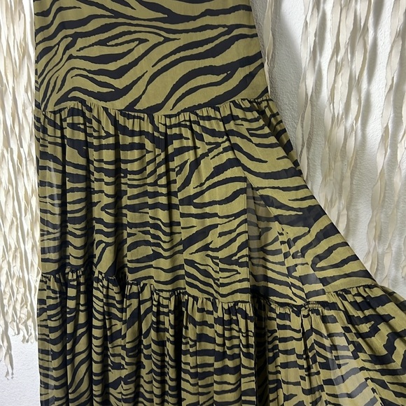 Veronica Beard NWT Serence Maxi Skirt Size 2 in Olive Zebra - Picture 6 of 14